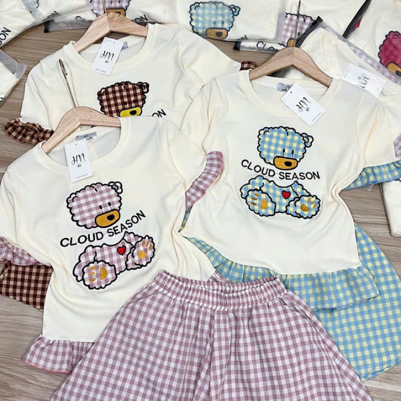 Set thời trang tăm lạnh phom thêu xịn phối bèo