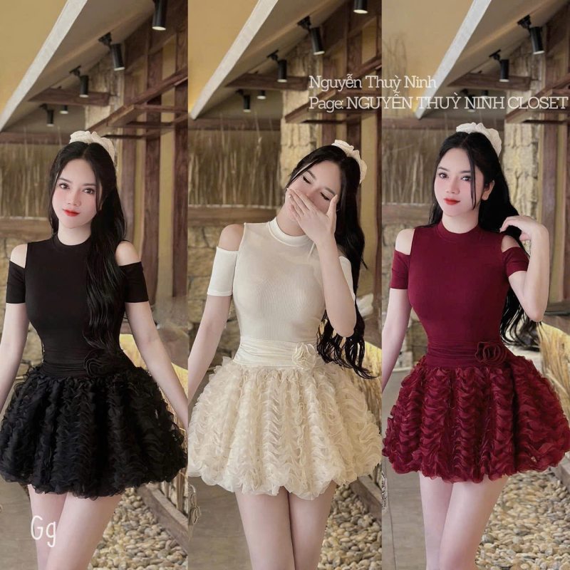 ĐẦM VÁY LONG KHOÉT VAI