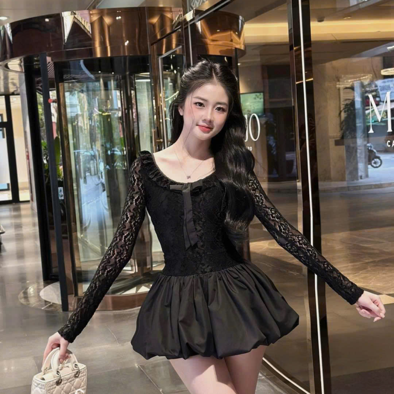 VÁY REN PHỐI TUYÊT MƯA( kèm quần rời)