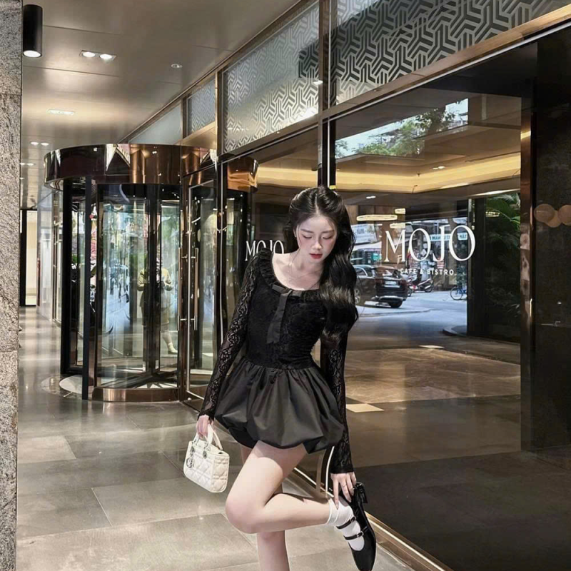 VÁY REN PHỐI TUYÊT MƯA( kèm quần rời)