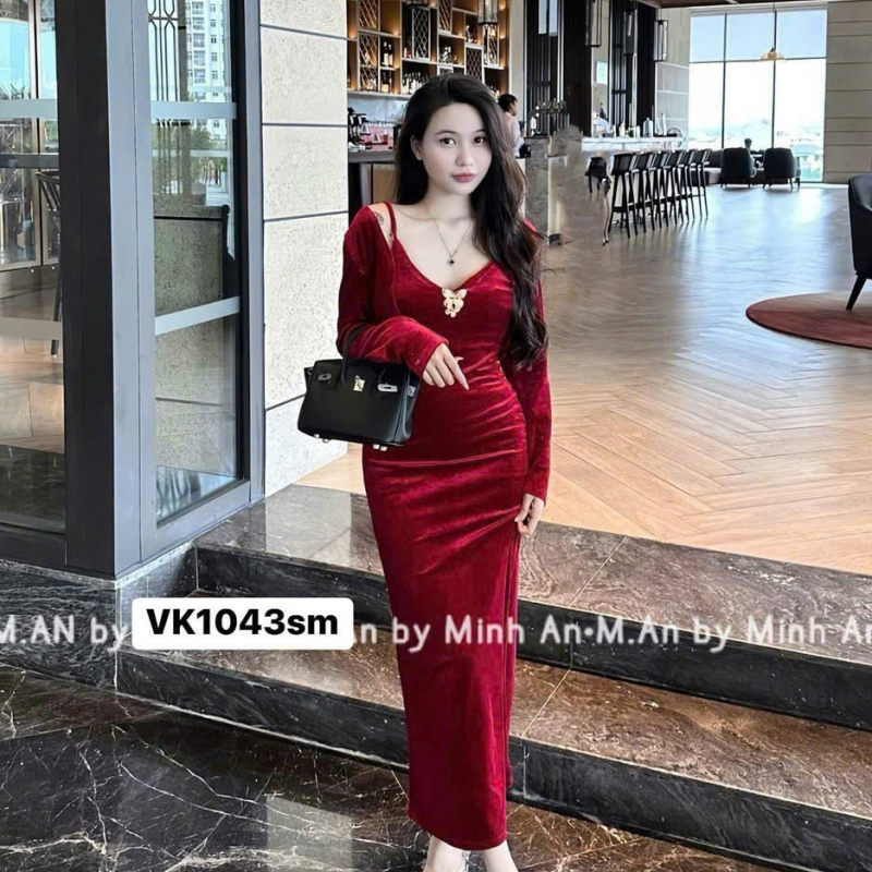 VÁY  NHUNG MỀM kèm tag