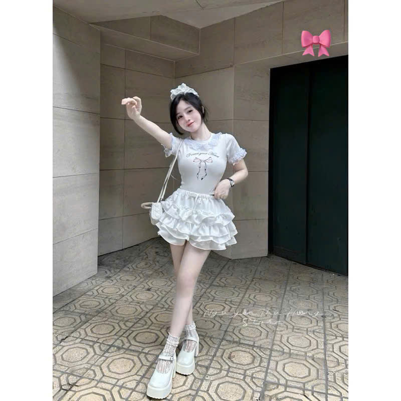 VÁY TẦNG ÁO VIỀN BÈO SIU HOT