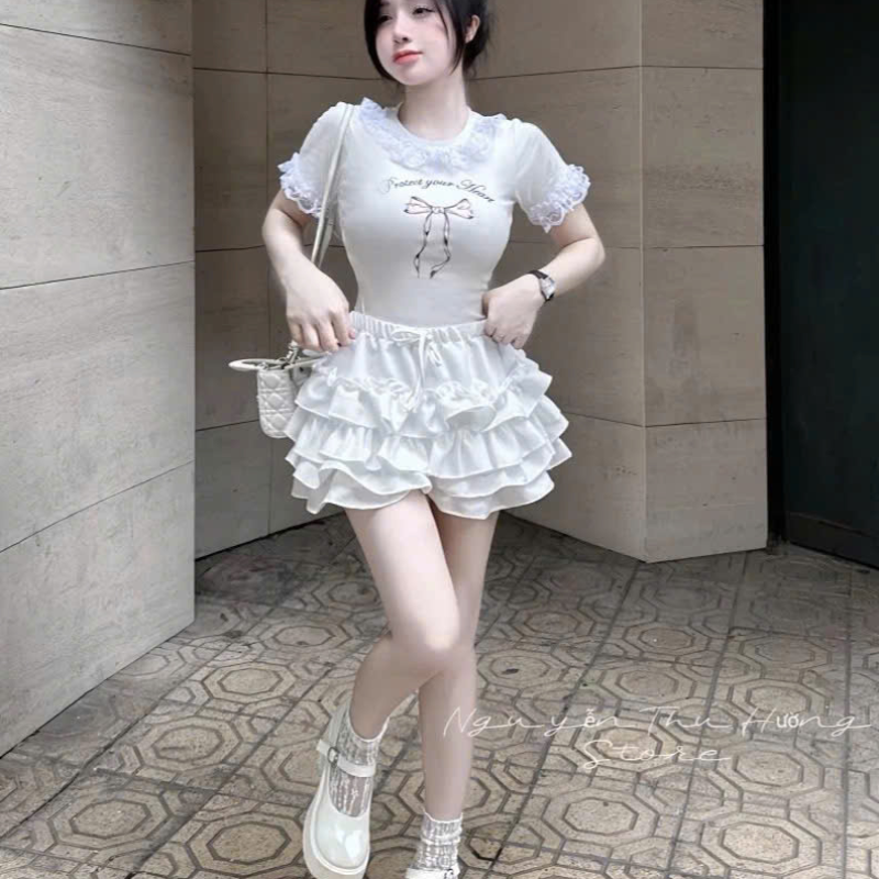 VÁY TẦNG ÁO VIỀN BÈO SIU HOT