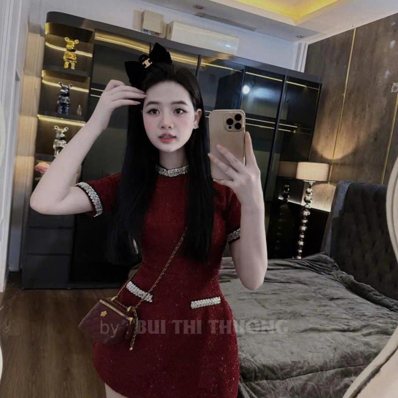 VÁY DẠ ĐÍNH CƯỜM KÈM QUẦN