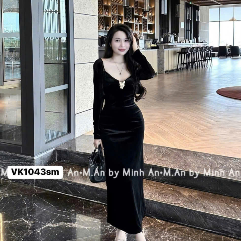 VÁY  NHUNG MỀM kèm tag